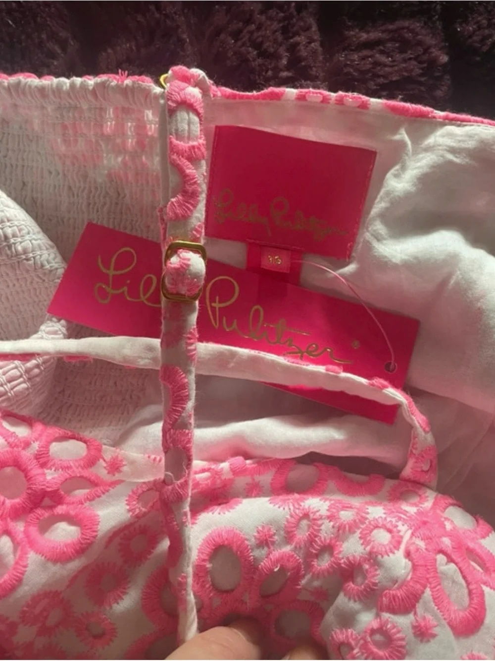 NWT Lilly Pulitzer Funflower Eyelet Pink Floral Tiered Sundress 16 - Picture 16 of 16